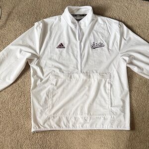 Adidas Men Mississippi State White Half-Zip Jacket